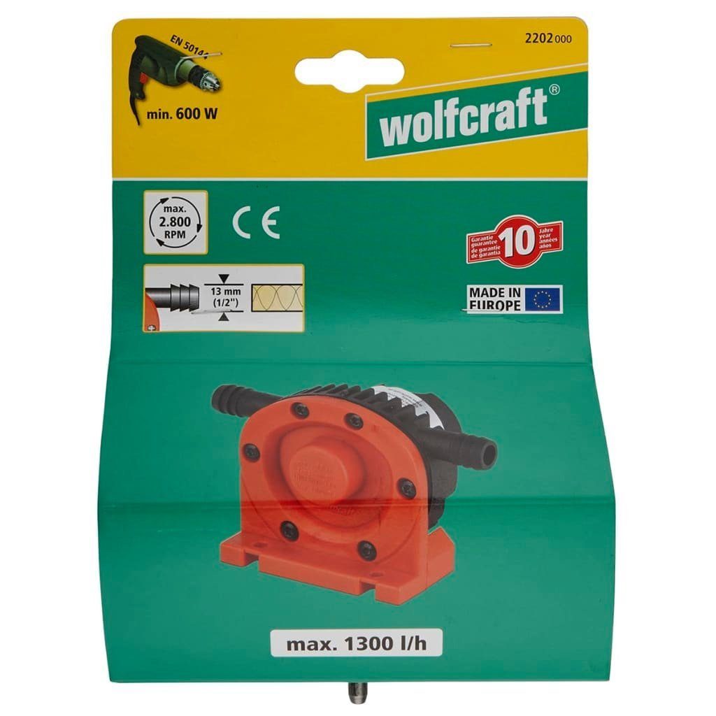 Wolfcraft Schmutzwasser-Tauchpumpe Bohrmaschinen-Pumpe 1300 l/h S=6 mm 2202000