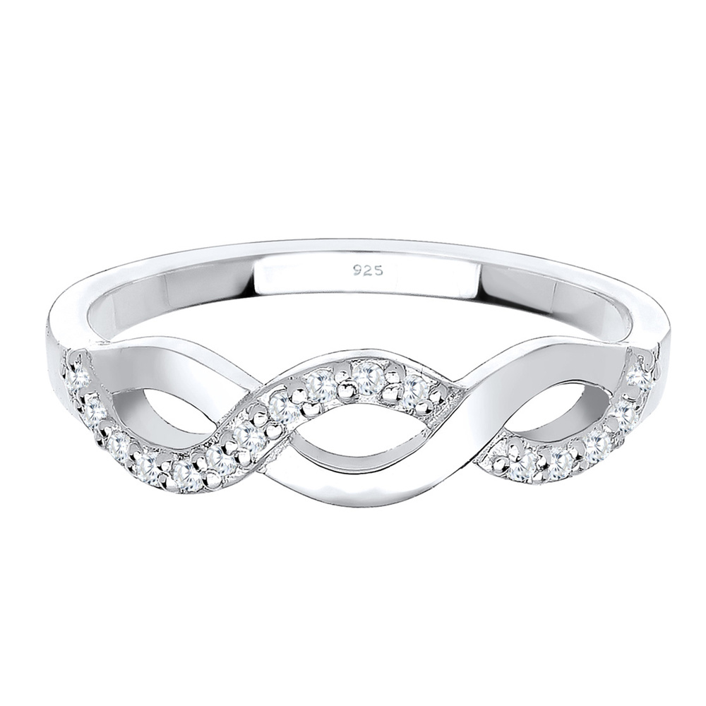 Elli Elli Bague Knoten Wellen Infinity Zirkonia Silber Bague