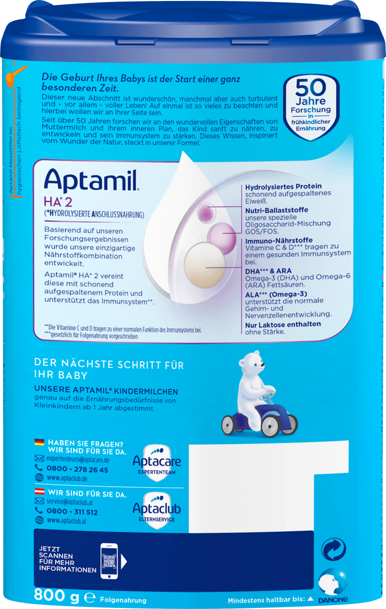 Folgemilch 2 HA  nach dem 6. Monat, 800 g