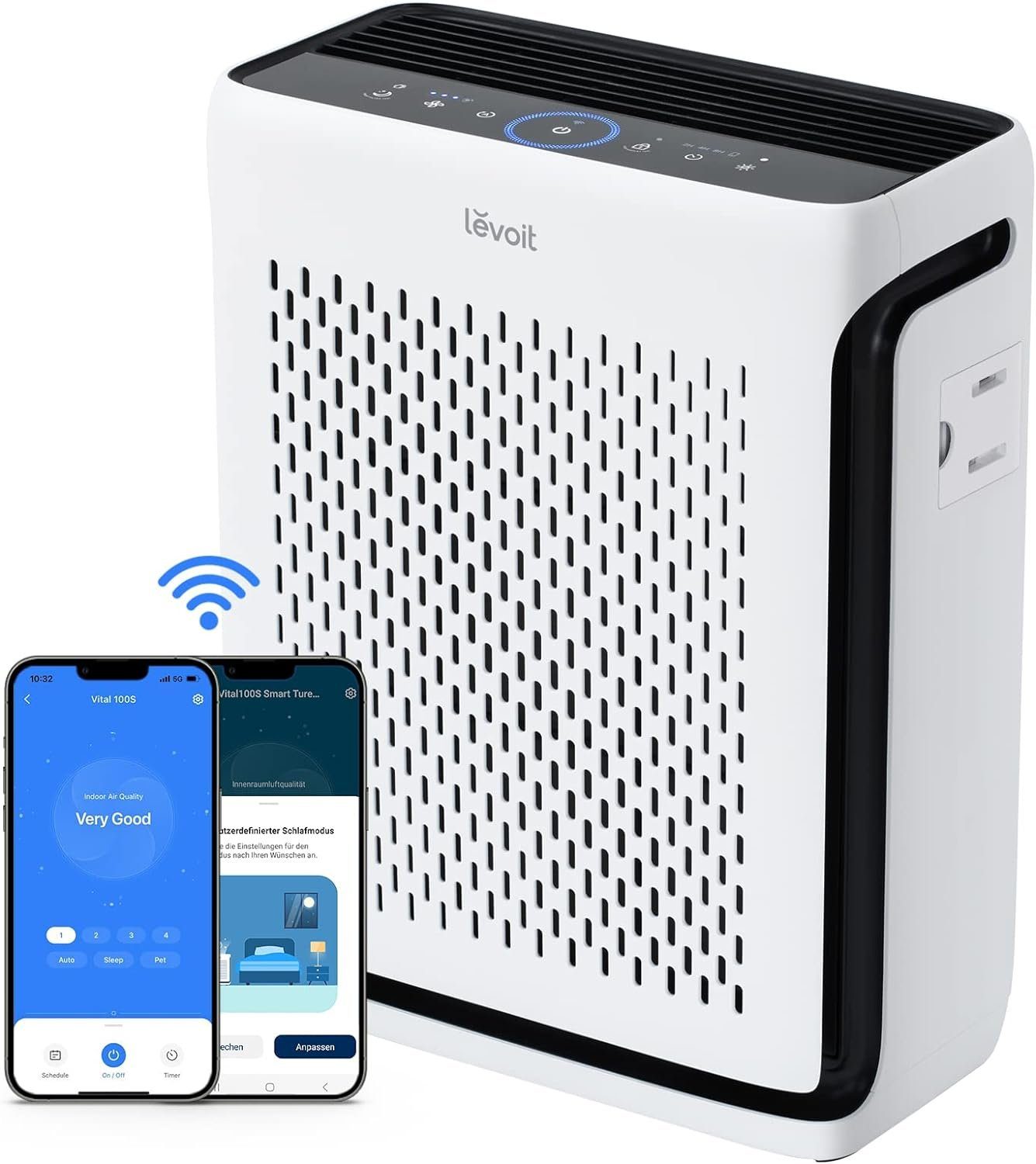 Levoit Luftreiniger, für 52 m² Räume, Allergiker für 52 Wohnung Raucherzimmer, 23dB Air Purifier mit Staub