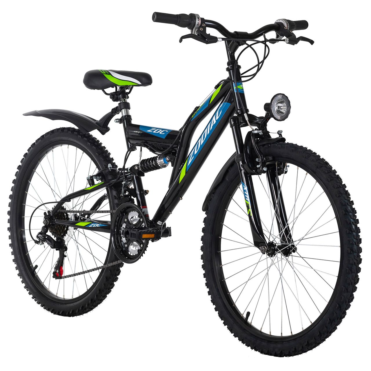 KS Cycling Mountainbike Fully ATB 24'' Zodiac schwarz-grün RH 38 cm