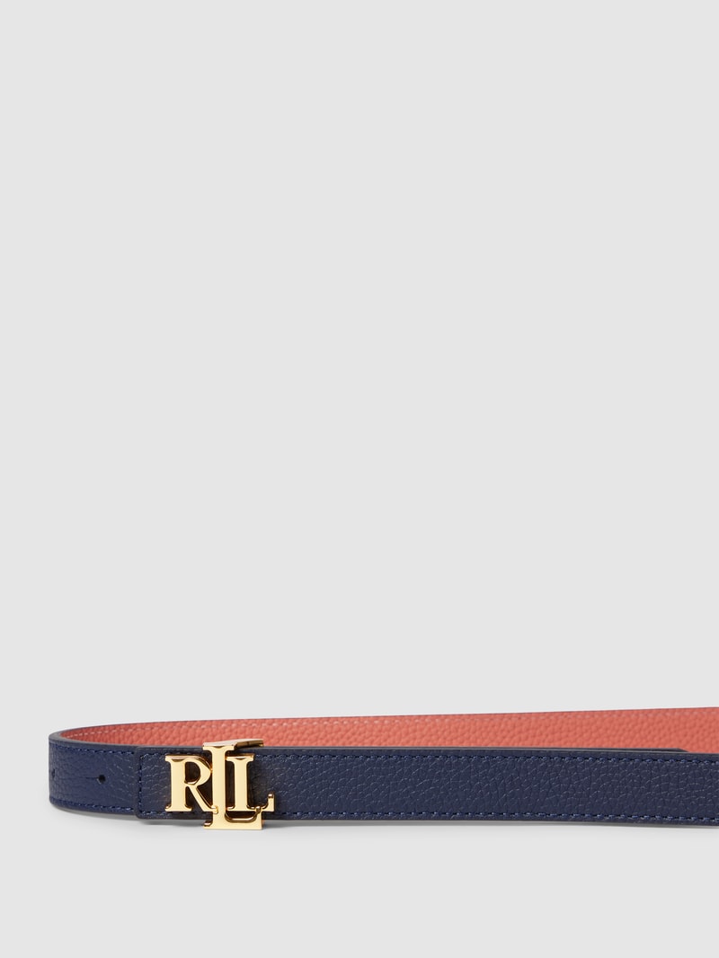 Wendegürtel mit Label-Applikation in marineblau