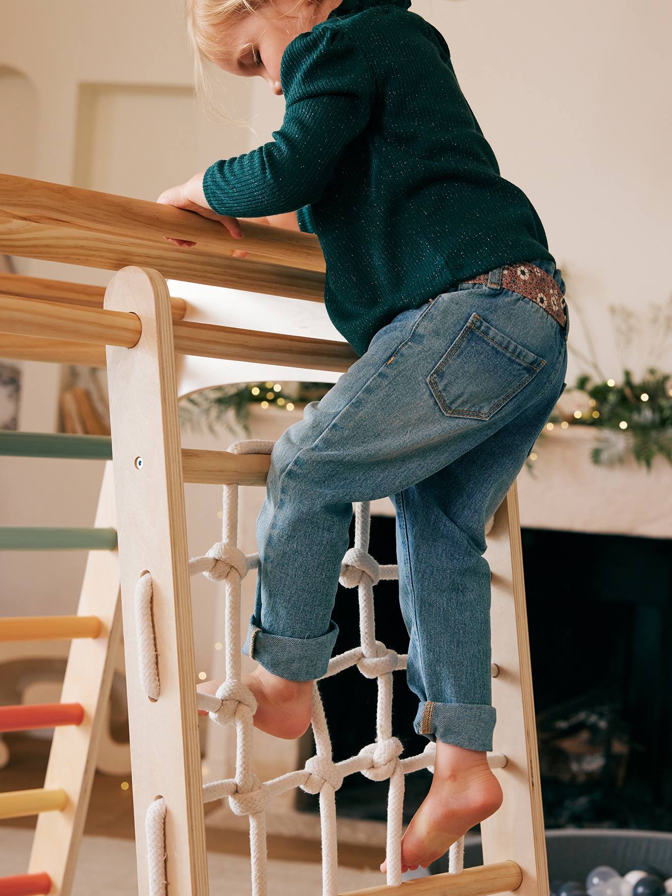 Vertbaudet Kinder Indoor-Klettergerüst, Holz FSC - natur