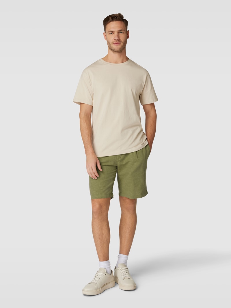 Shorts mit Bundfalten Modell 'alfonso' in khaki