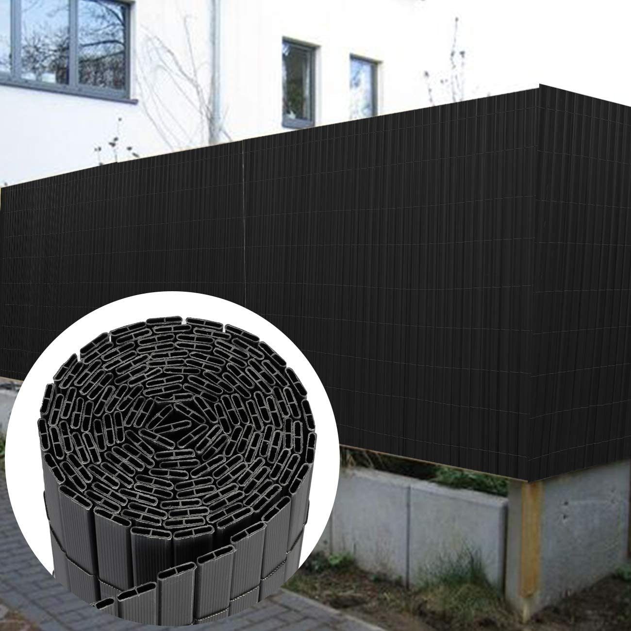 Sekey Balkonsichtschutz 19mm PVC Sichtschutzmatte für Garten und Terrasse, starke Privatsphäre Windschutz, strukturierte Oberfläche, inklusive Kabelbindern