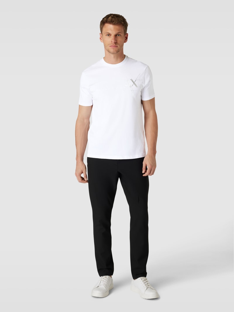 T-Shirt mit Label-Print in weiß