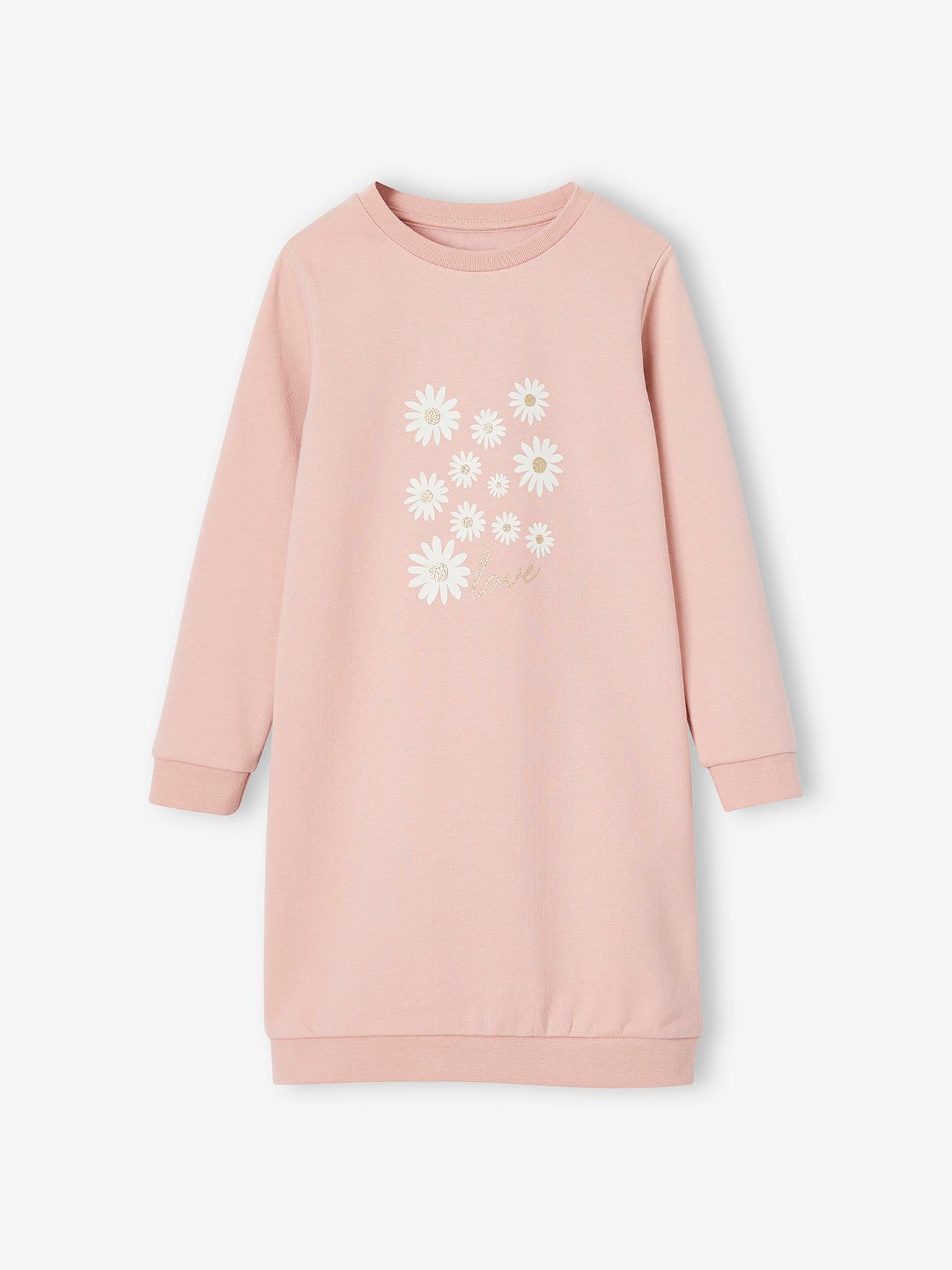 Vertbaudet Mädchen Sweatkleid BASIC - pudrig rosa
