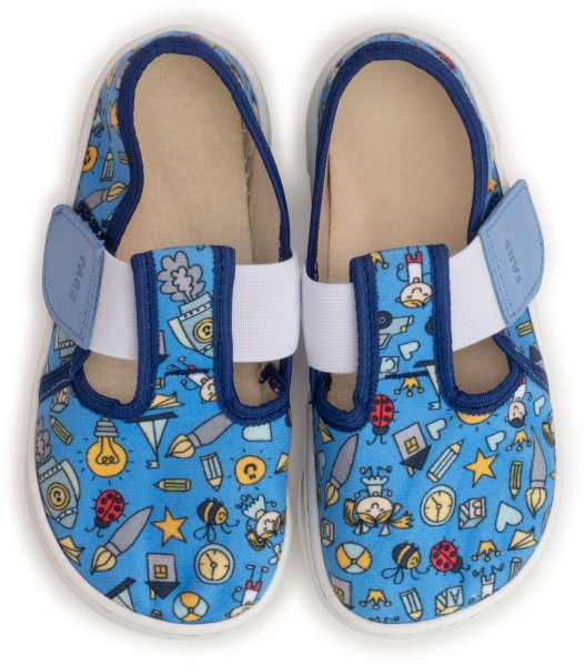 Fare Bare ~ (W) Slipper Wide Klett ~ Blau Print