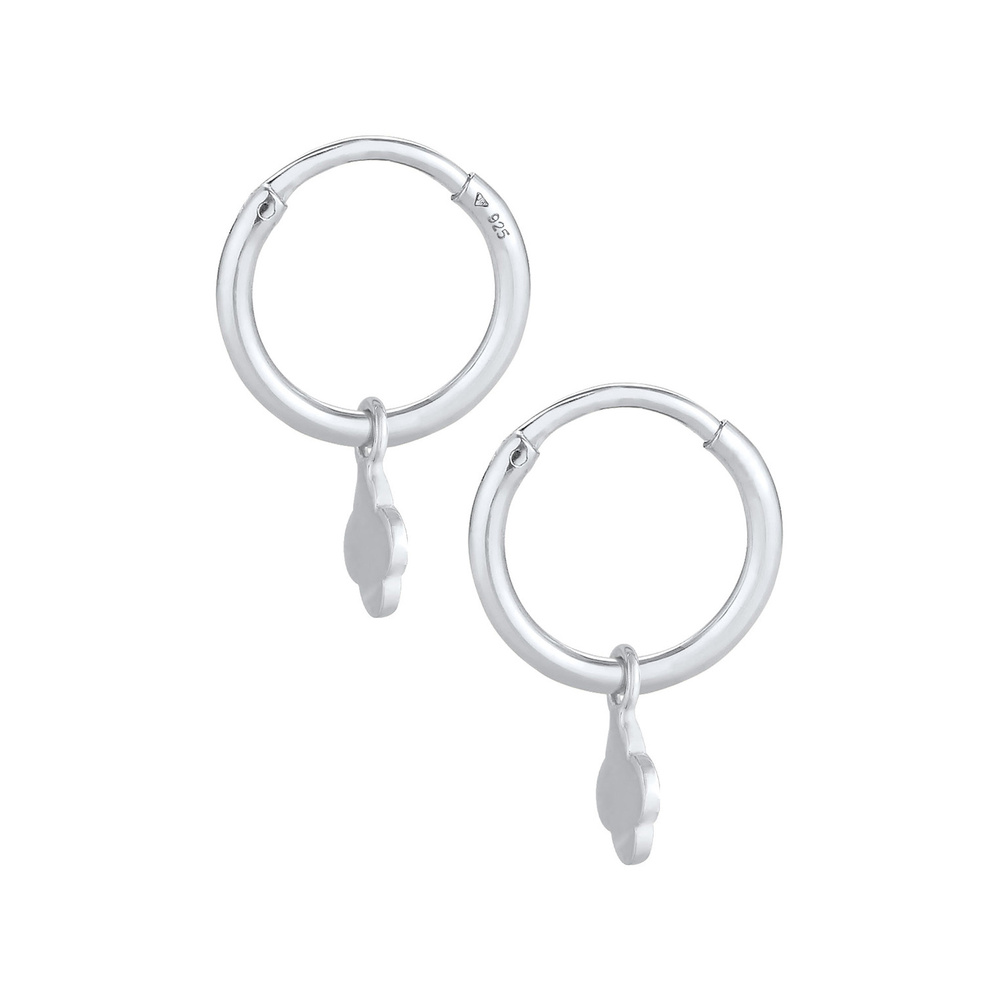 Elli Elli Boucles d'Oreilles Pendentif Créole Femme Trèfle Symbolee de Chance Talisman Boucles d'oreilles