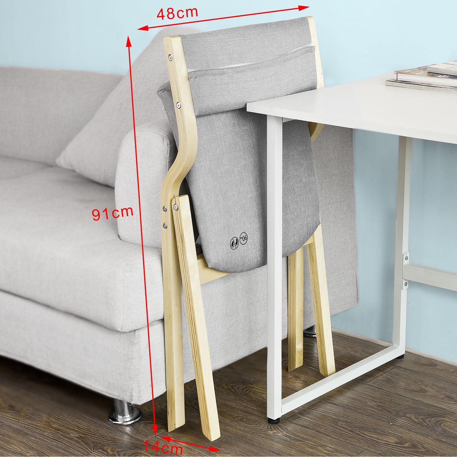 SoBuy Klappstuhl FST40, Küchenstuhl mit gepolsterter Sitzfläche und Lehne