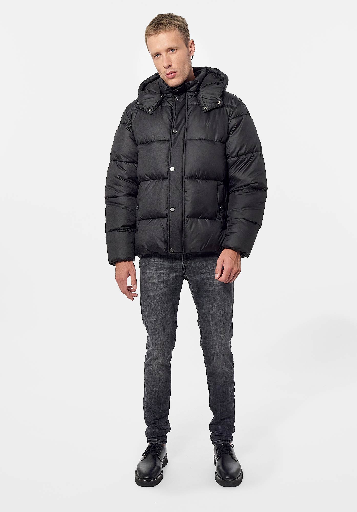 SIMON  Doudoune noire Homme en 100% polyester recyclé