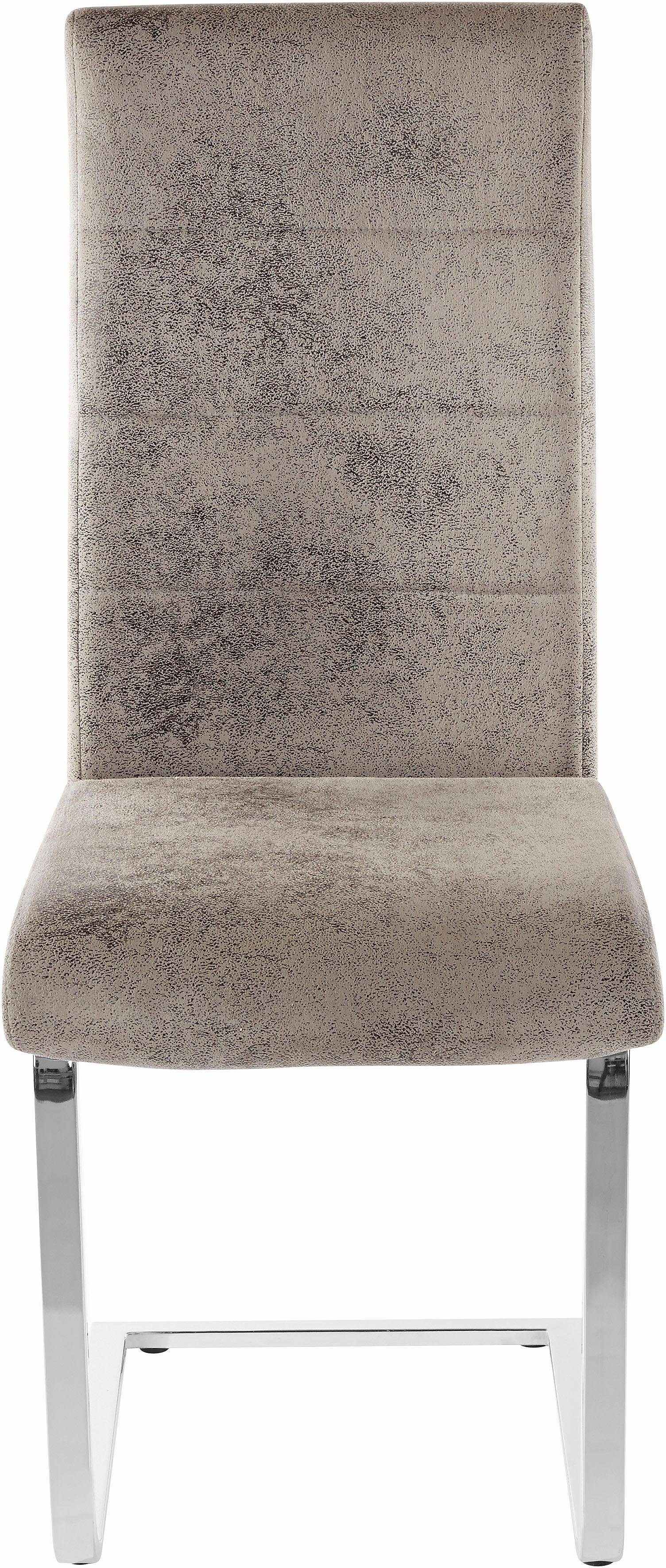 INOSIGN Freischwinger Cosy (Set, 2 St), Bezug aus strapazierfähiger Microfaser, verchromtes Metallgestell
