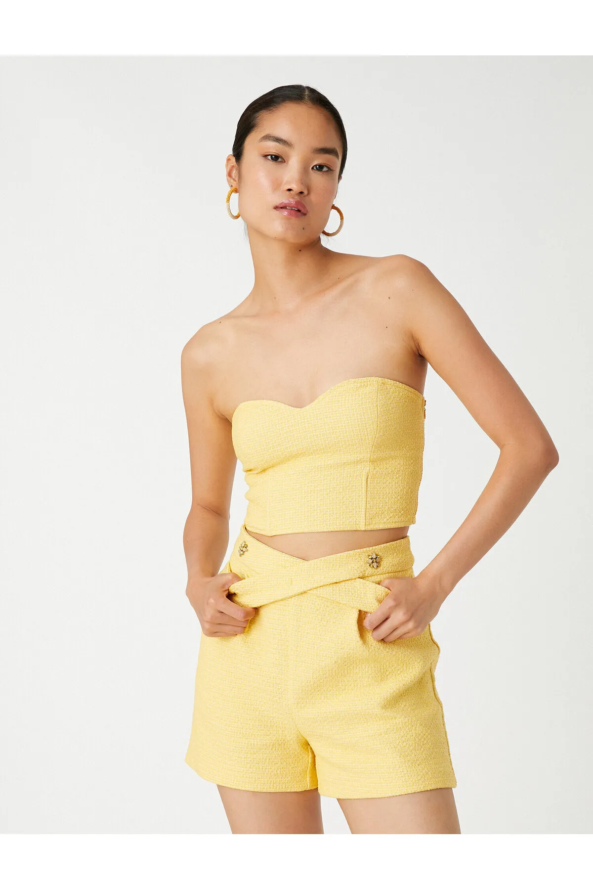 Koton  Trägerloses Bustier aus Tweed