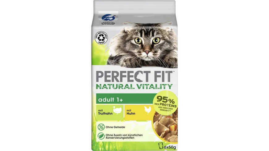 Perfect Fit™ Katze Natural Vitality Adult 1+ mit Truthahn und mit Huhn 300 g