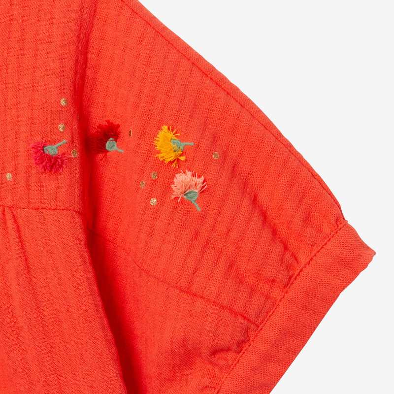Blouse fille armurée orange brodée Catimini