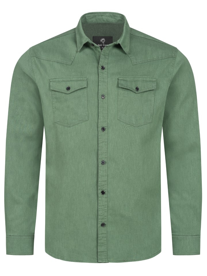 Rock Creek Jeanshemd in Minzgrün günstig kaufen