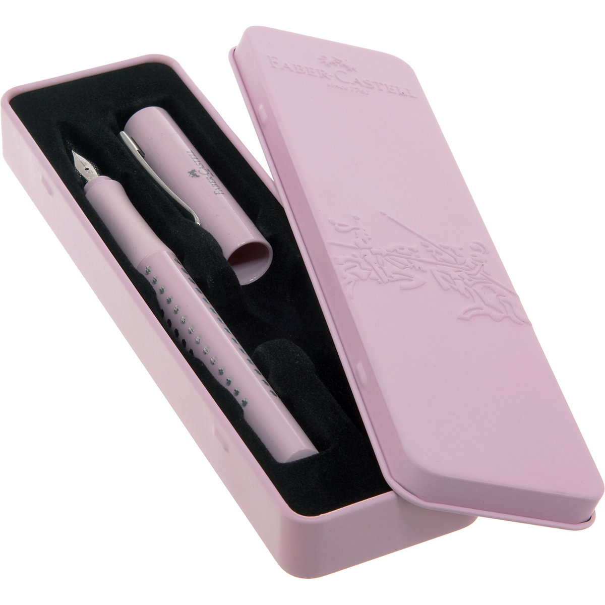 Geschenkset Füllhalter Sparkle rosè M blaue Tinte, im Metalletui