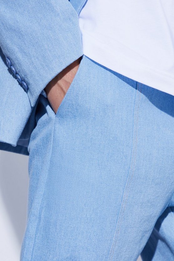 Denim-Anzughose mit geradem Bein