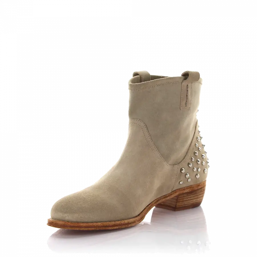 Rossano Bisconti - Stiefeletten Veloursleder Nieten beige - beige