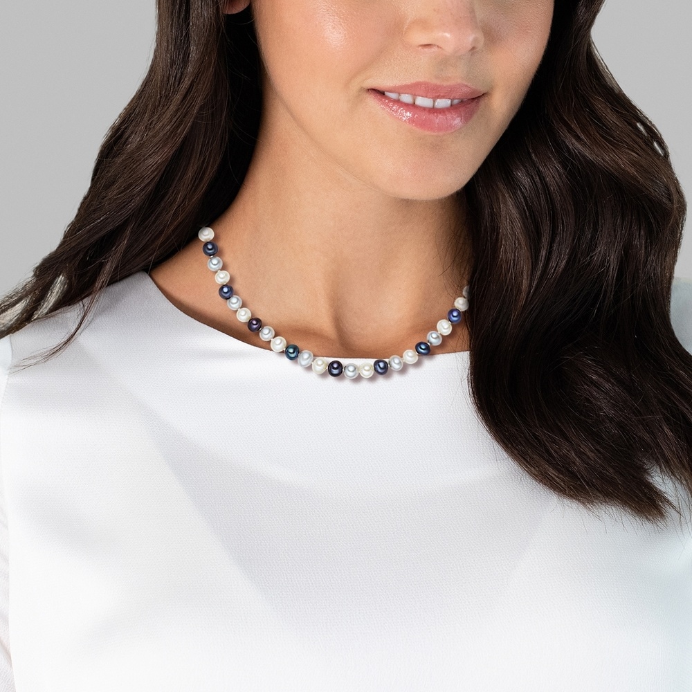 Valero Pearls Chaîne Argent sterling Perle de culture d'eau douce en Argent collier