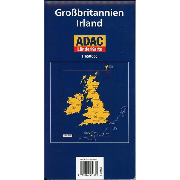 ADAC LänderKarte Großbritannien / Irland 1 : 650 000 - Straßenkarte