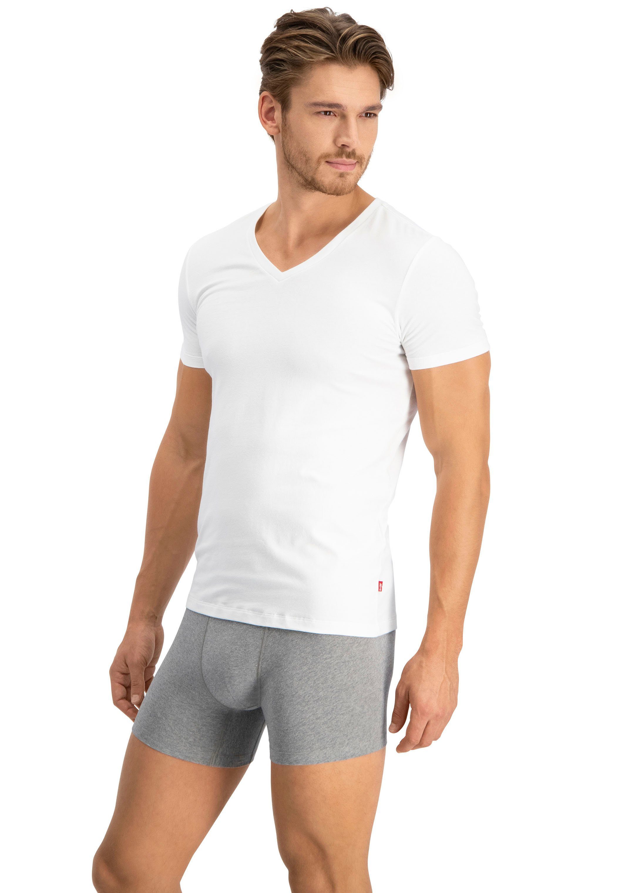 Levi's® T-Shirt (Packung, 2-tlg) LEVIS MEN V-NECK 2P
