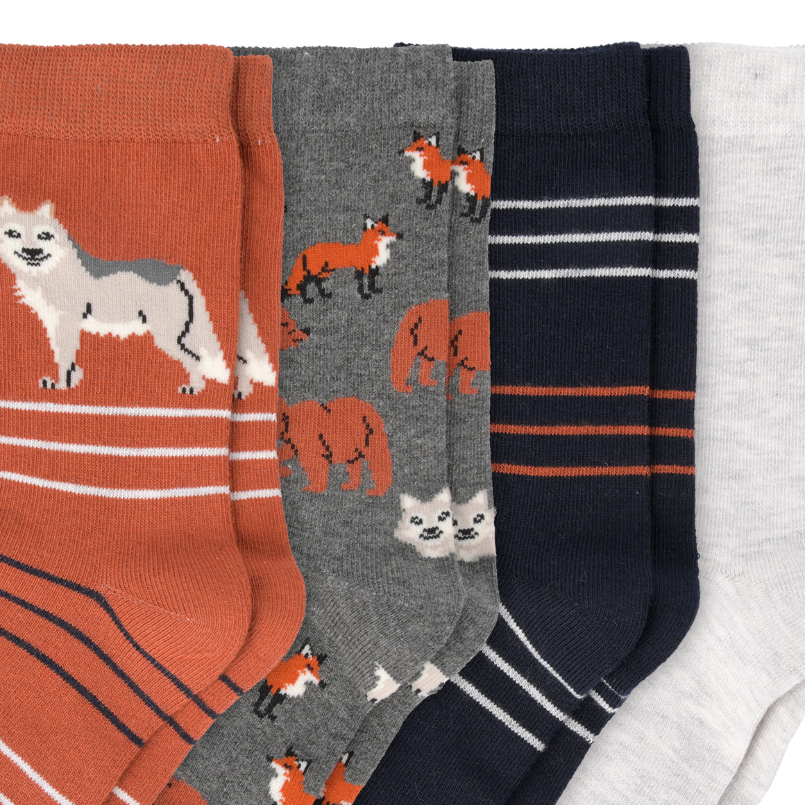 4 Paar Jungen Socken in verschiedenen Dessins
