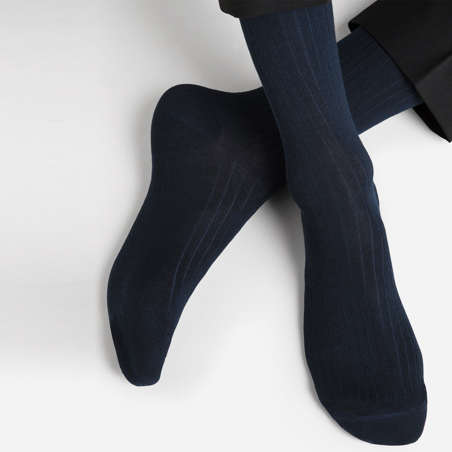 Lot de 2 paires de chaussettes marine BLEU FORET 39-42
