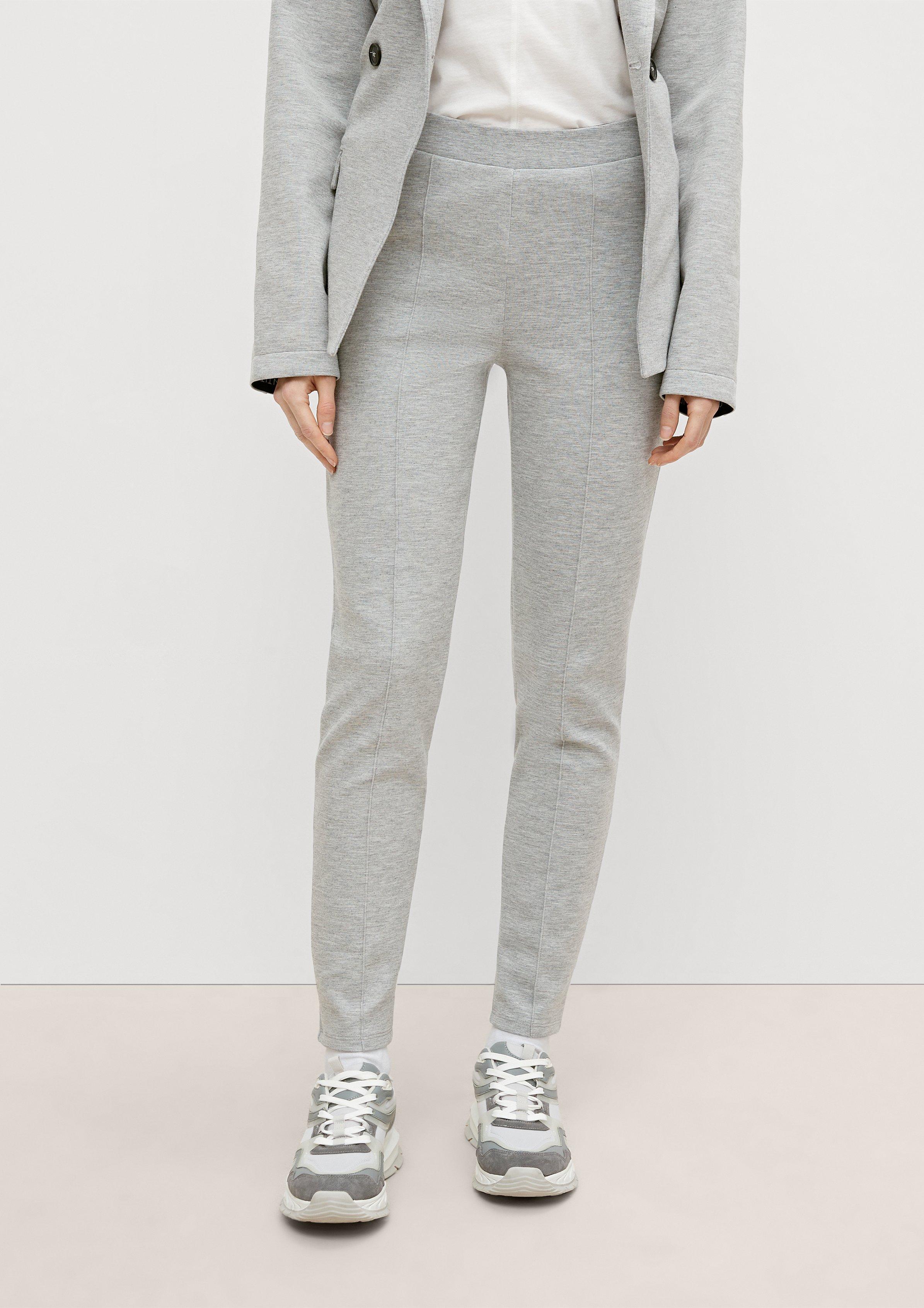 Slim: Leggings mit Pintucks - hellgrau