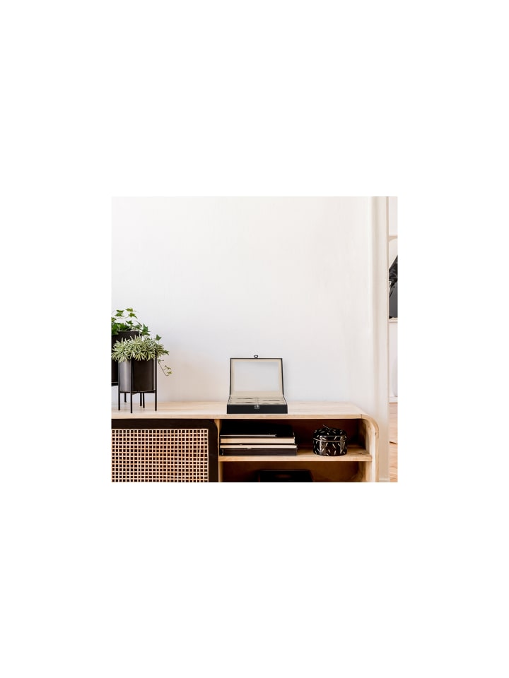 relaxdays Brillenbox in Schwarz - (B)33,5 x (H)8,5 x (T)24,5 cm günstig kaufen onesize
