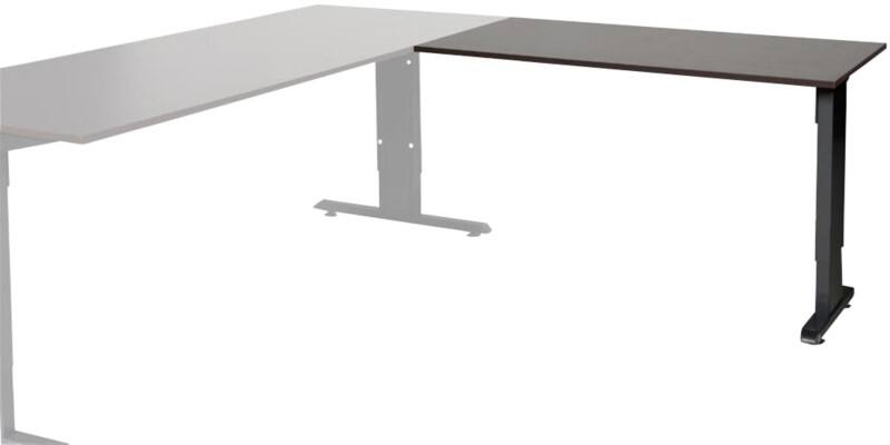Schaffenburg Höhenverstellbar Schreibtisch-Erweiterung Rechteckig Eiche Holz Schwarz T-Fuß 1.200 x 600 mm