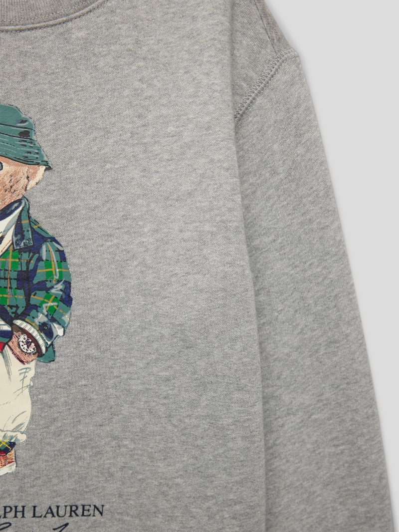 Sweatshirt mit Motiv-Print in hellgrau