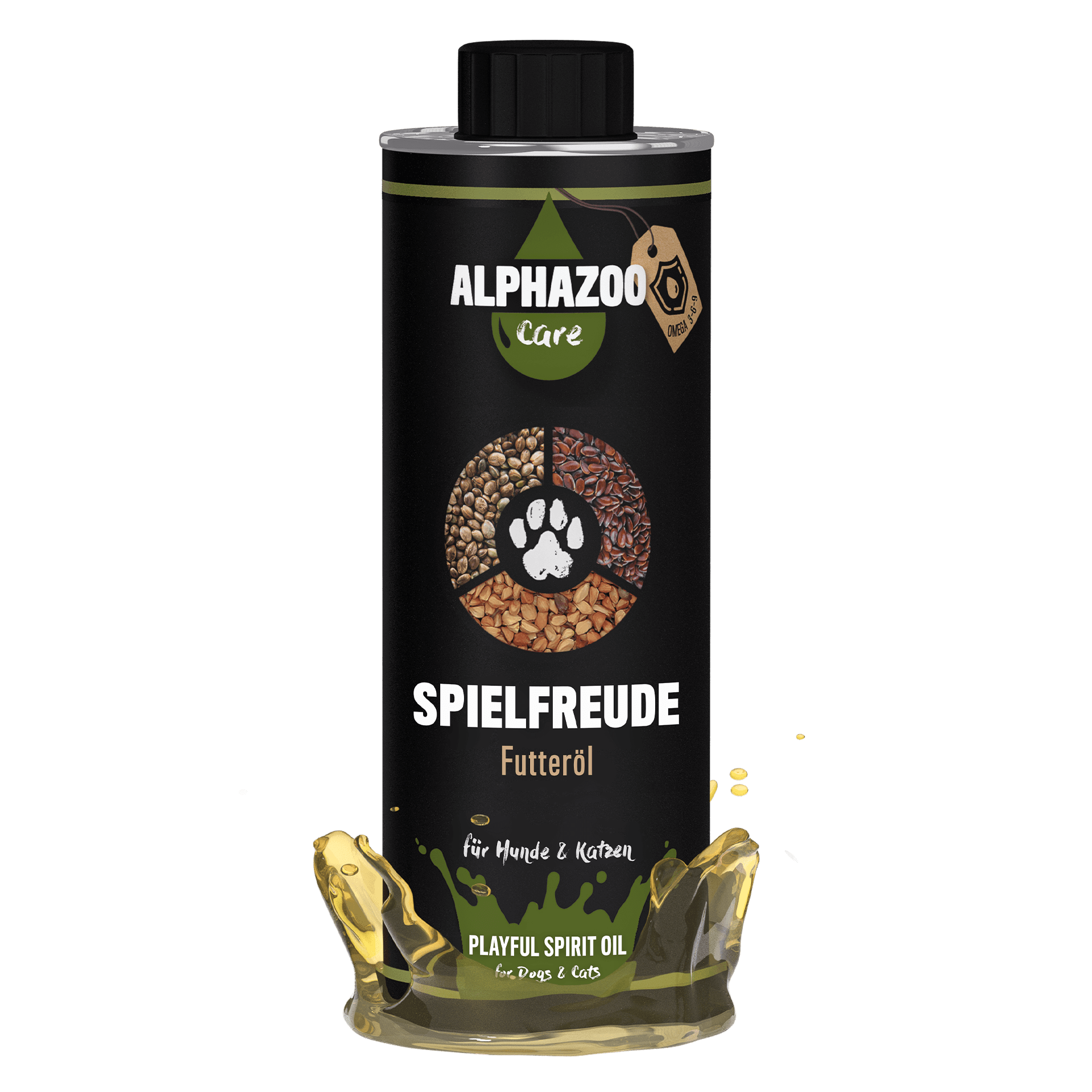 ALPHAZOO Ergänzungsfutter & Aufzucht ALPHAZOO Spielfreude Futteröl für Hunde und Katzen 500 ml