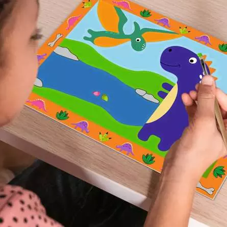 CreArt Land der Dinosaurier - Malen nach Zahlen für Kinder ab 5 Jahren