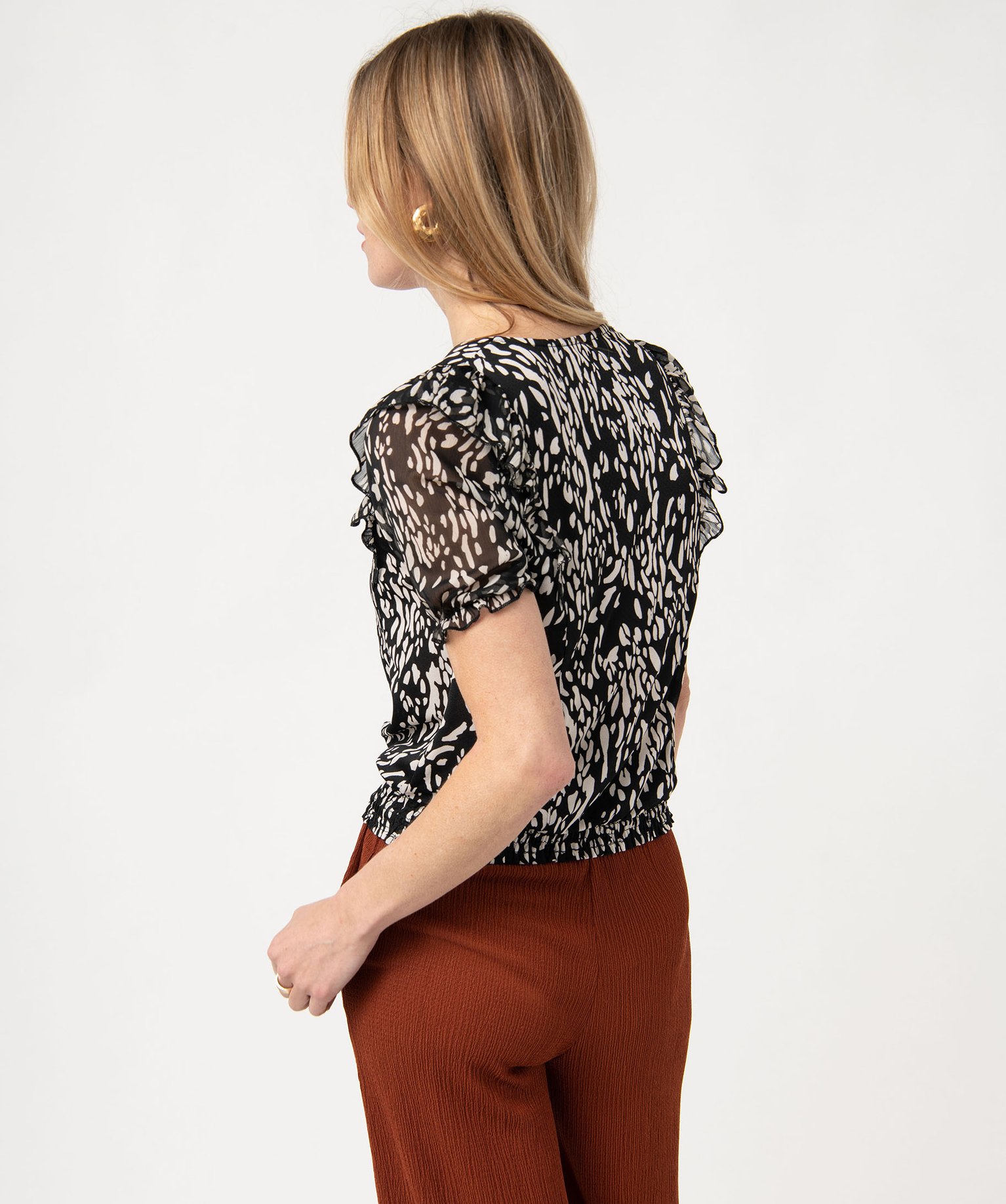 Tee-shirt blousant à manches courtes femme imprime | GEMO