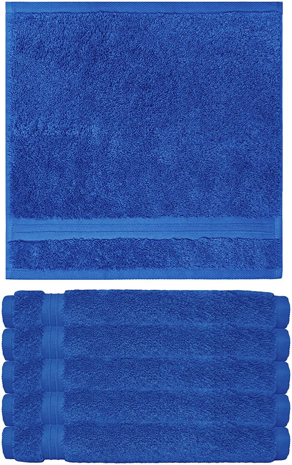 Lashuma Seiftuch Linz (Set, 6-tlg), Frottee Handtuchset blau 30x30 cm