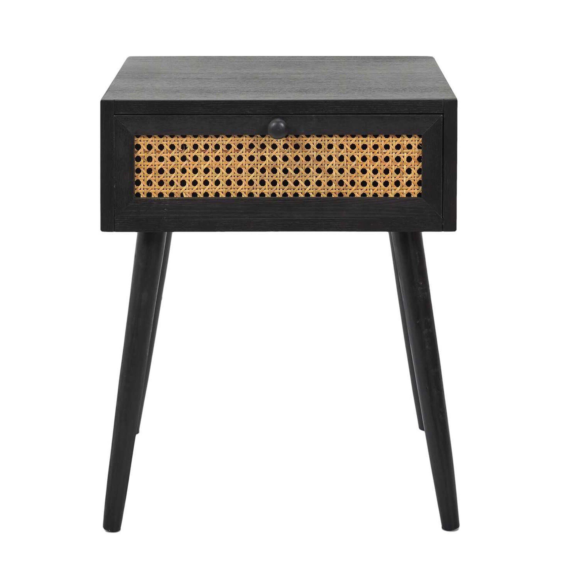 Table de chevet bois noir