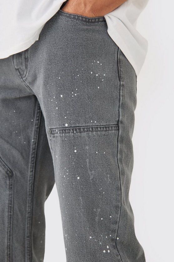 Lockere Jeans mit Farbspritzern