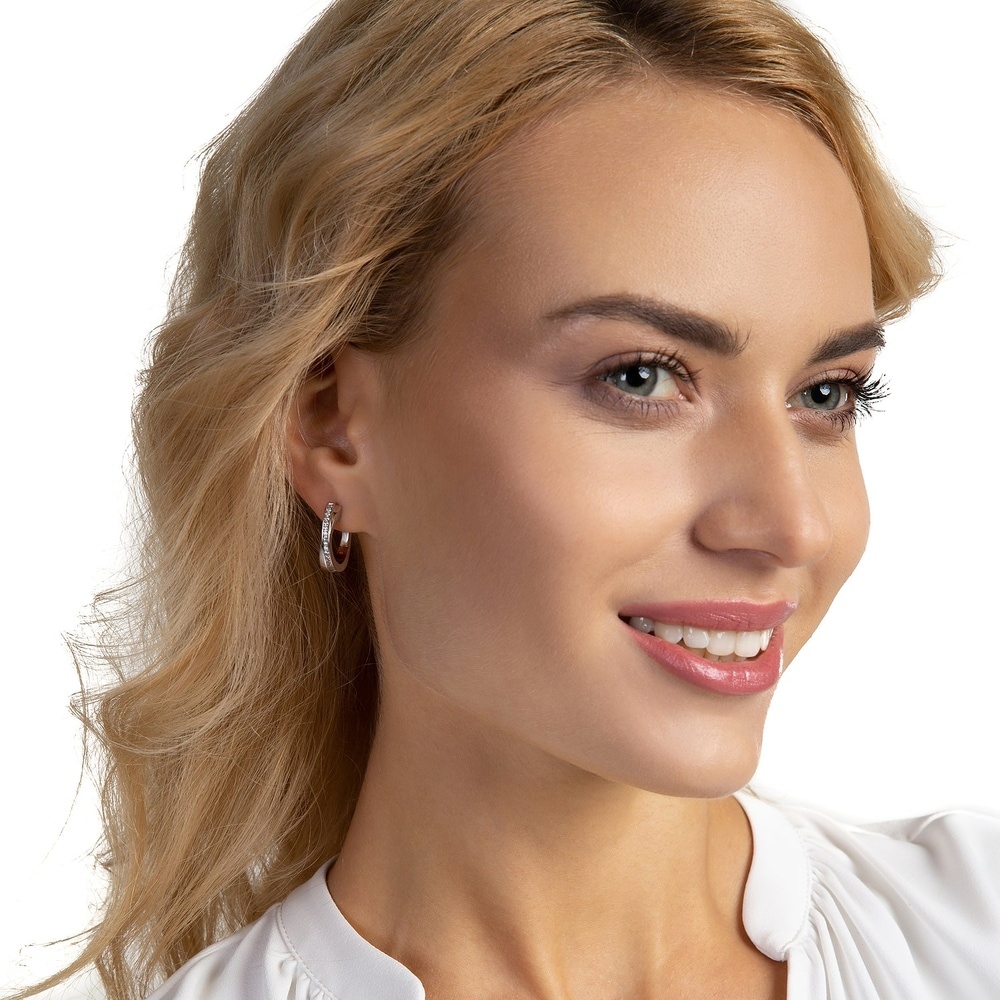 Jette Créoles 925 Argent rhodié Boucles d'oreilles
