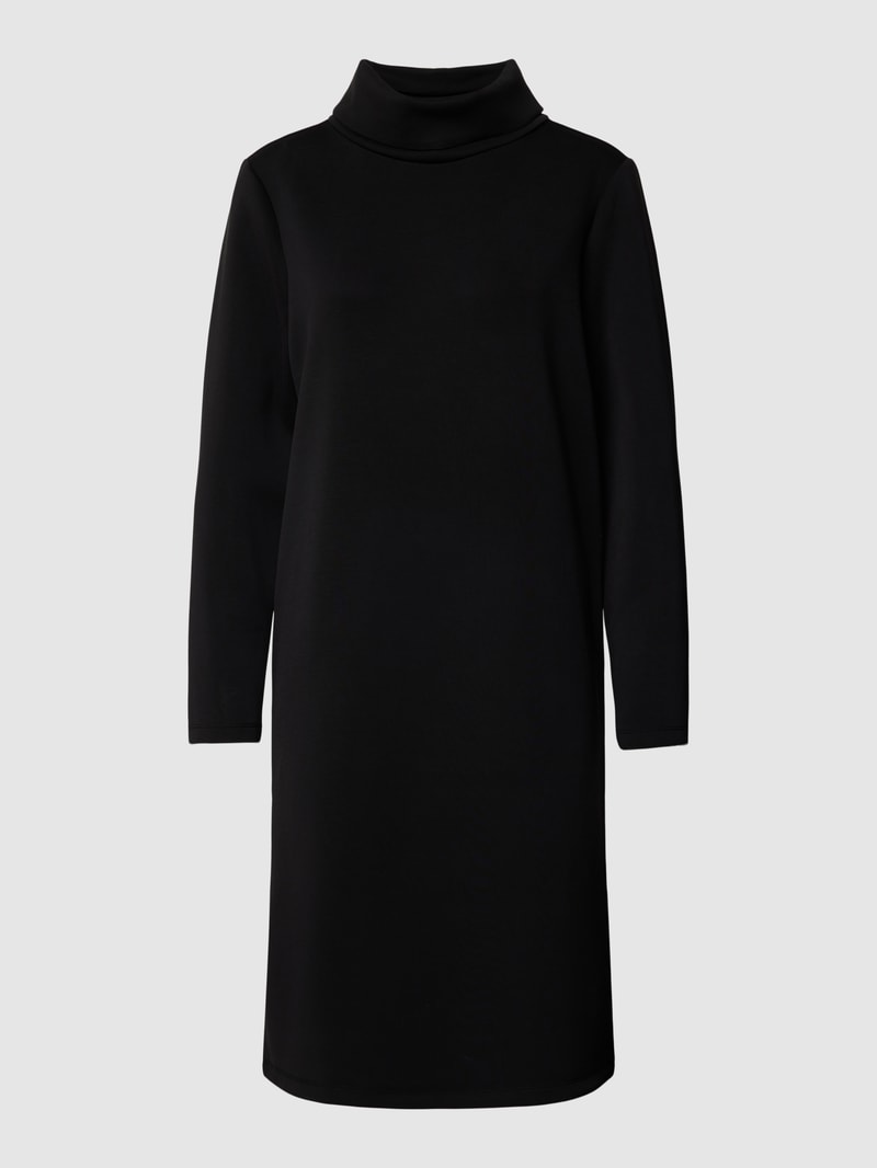 Knielanges Kleid mit Stehkragen Modell 'Scuba' in black