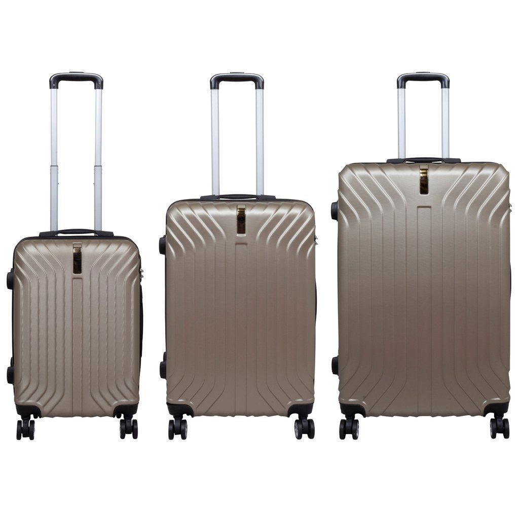 MONOPOL® Hartschalen-Trolley Valis Hartschalen-Trolley Reisekoffer M-L-XL ABS Hartschalenkoffer, drehbar um 360° & 4x Doppelrollen