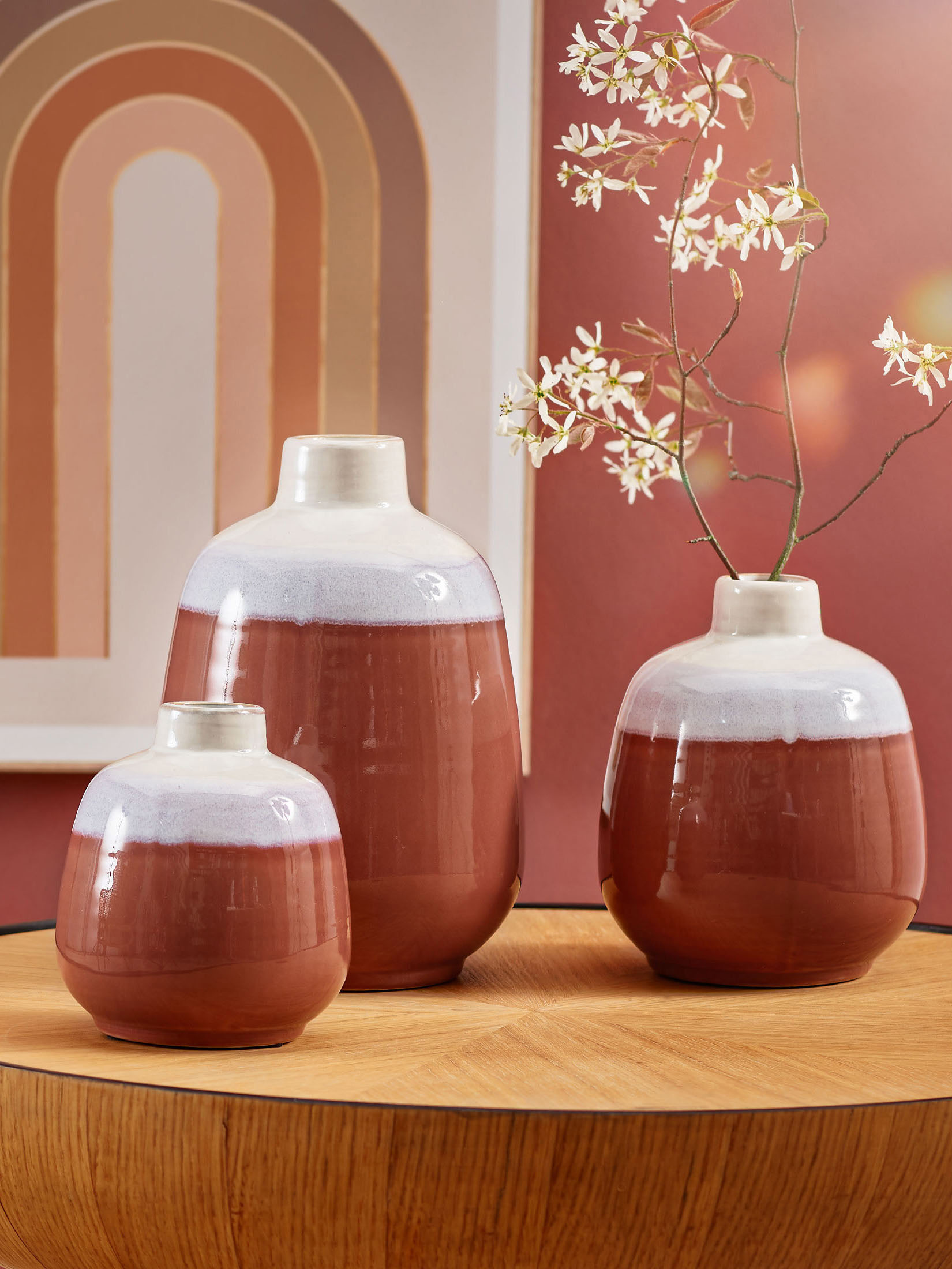 Marianola Deko-Vase, Rot/Weiss