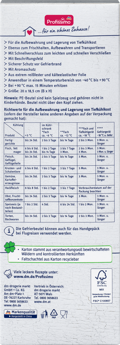 Gefrierbeutel 1 l mit Schnellverschluss, 15 St