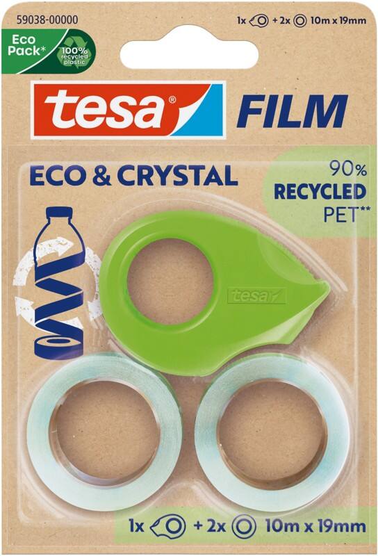 tesa Klebebandabroller-Set tesafilm Grün, Transparent 19 mm (B) x 10 m (L)