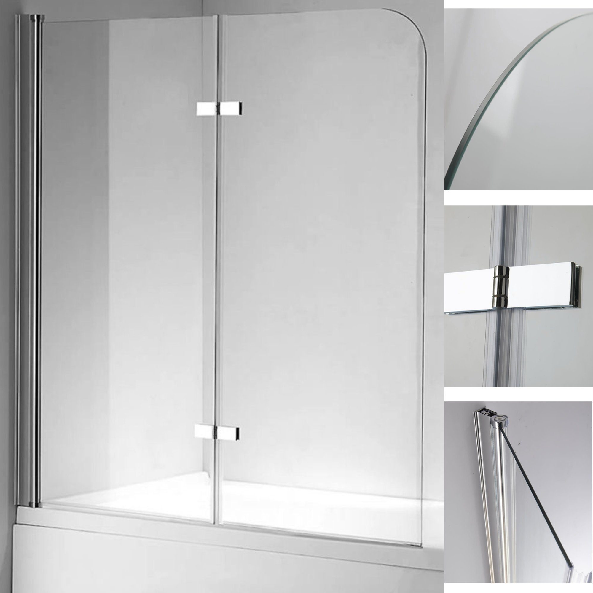 Melko Badewannenaufsatz Badewannenfaltwand Badewannenaufsatz 139x119 cm aus Sicherheitsglas Duschabtrennung Faltwand Dusche Duschkabine Duschtür Duschtrennwand Badewanne, (Stück)