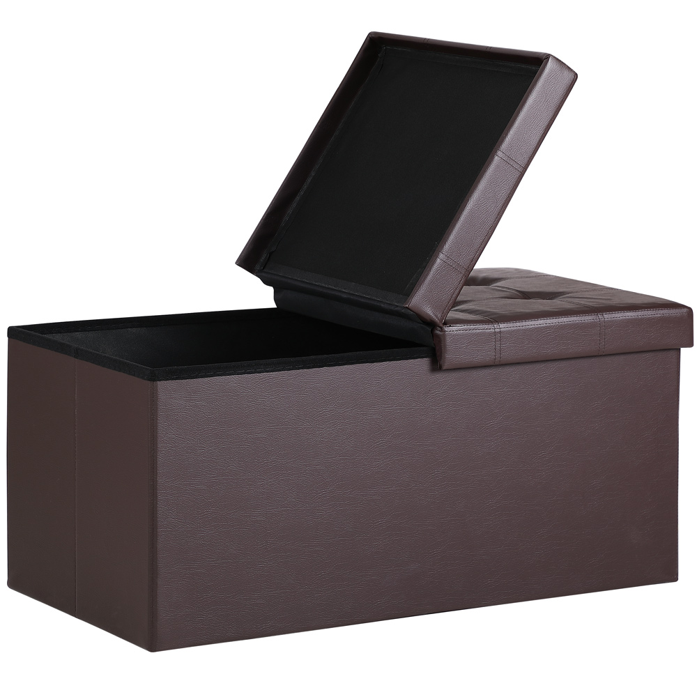 Casaria Sitzbank Braun 80x40x40cm mit Stauraum faltbar