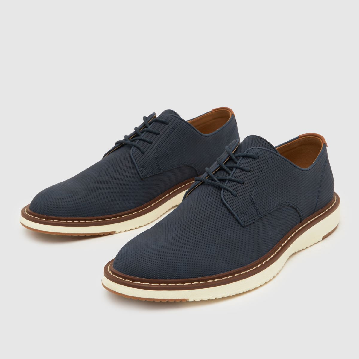Schuh Pippin fehér talpú derby cipők sötétkék színben