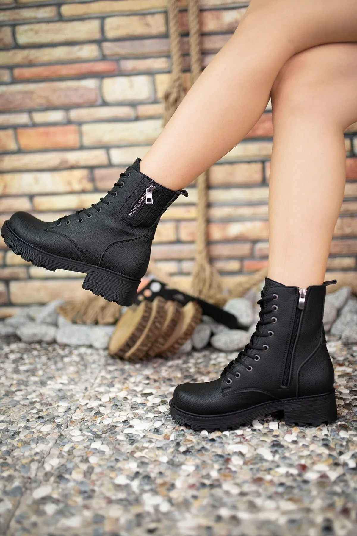 Riccon  Schwarze Damenstiefel 001260