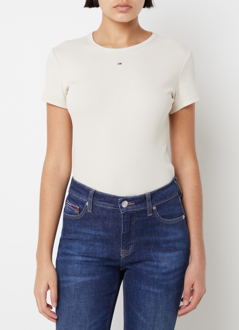 Tommy Hilfiger T-shirt with ribbed structure and logo embroidery