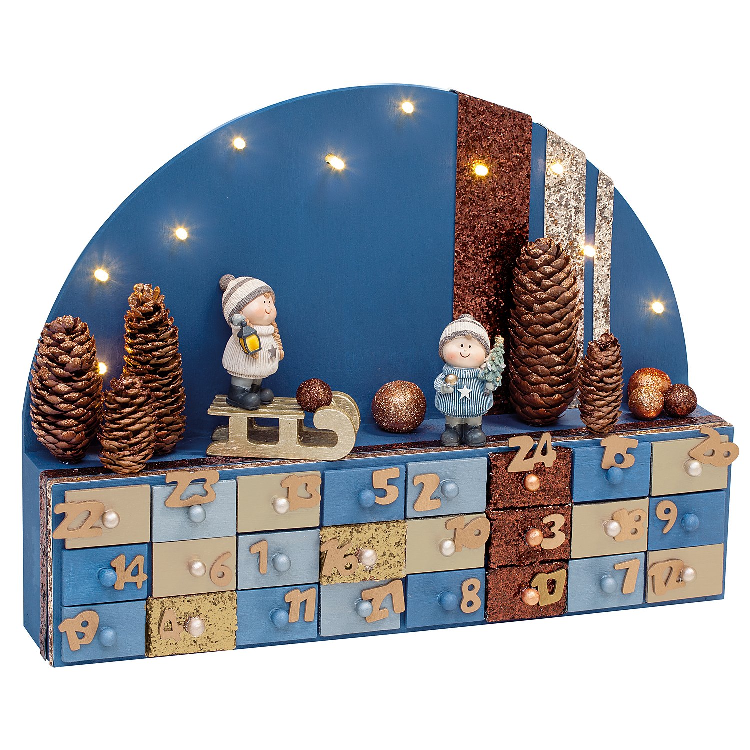Adventskalender mit Lichterbogen